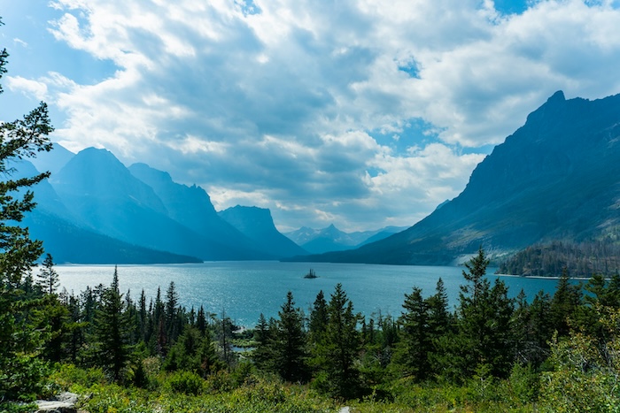 Beautiful mountain lake in Montana